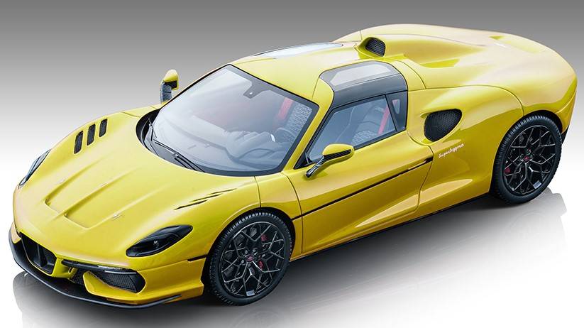 MODELLINO IN SCALA COMPATIBILE CON TOURING SUPERLEGGERA ARESE RH95 2020 YELLOW 1:18 TECNOMODEL TMD18268F