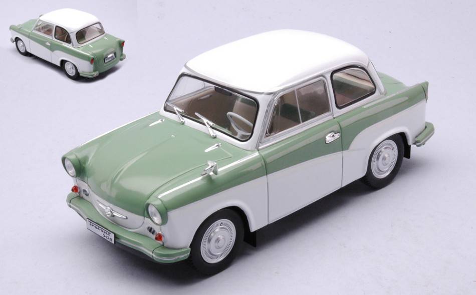 MODELLINO IN SCALA COMPATIBILE CON TRABANT P 50 WHITE/GREEN 1:24 WHITEBOX WB124117