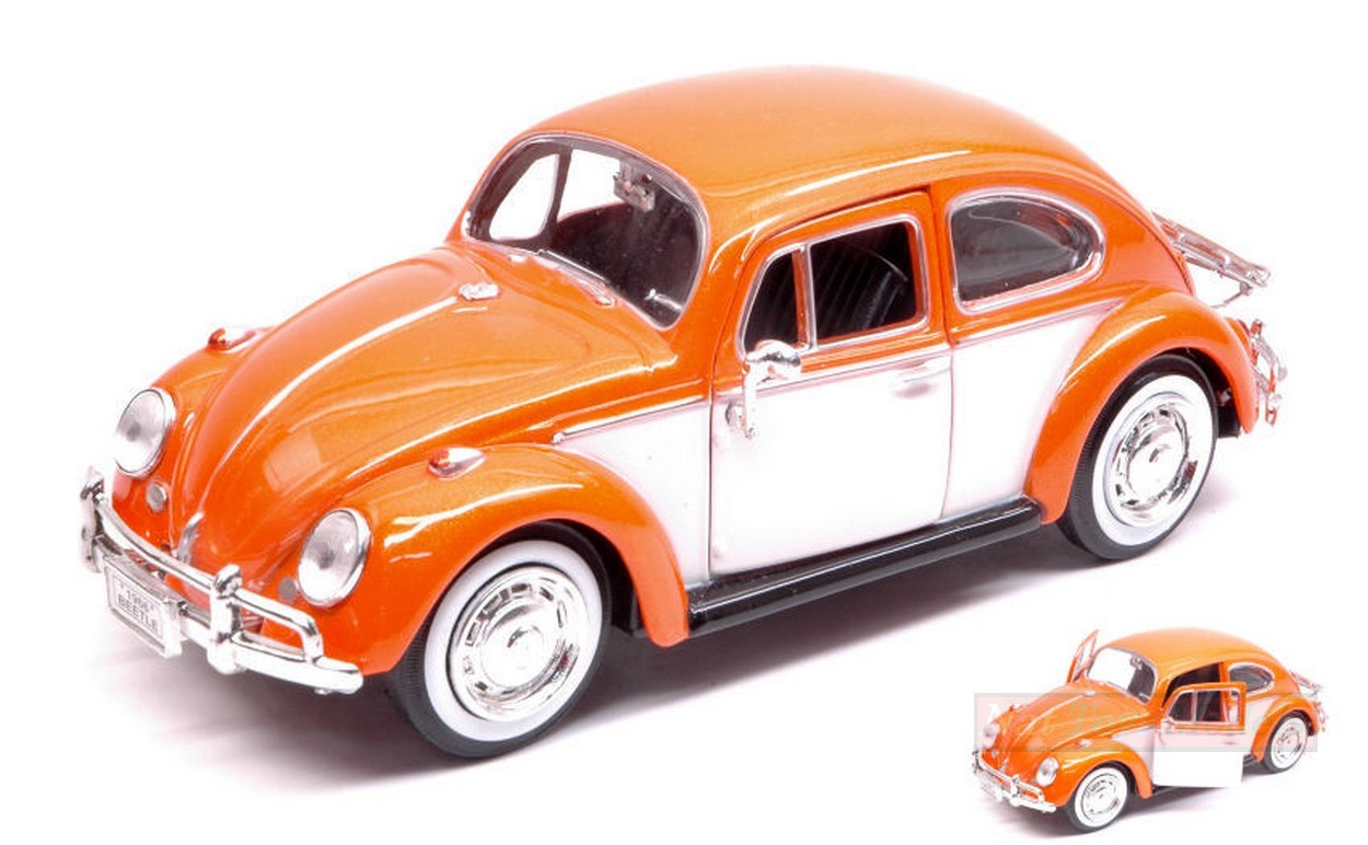MODELLINO IN SCALA COMPATIBILE CON VOLKSWAGEN BEETLE ORANGE 1:24 MOTORMAX MTM79559OR