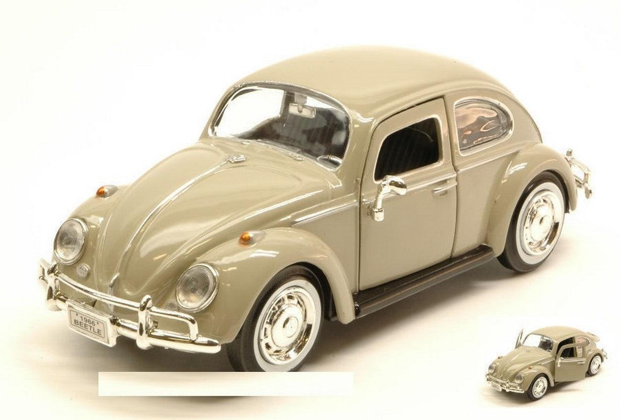 MODELLINO IN SCALA COMPATIBILE CON VW BEETLE 1966 BEIGE 1:24 MOTORMAX MTM73223BE