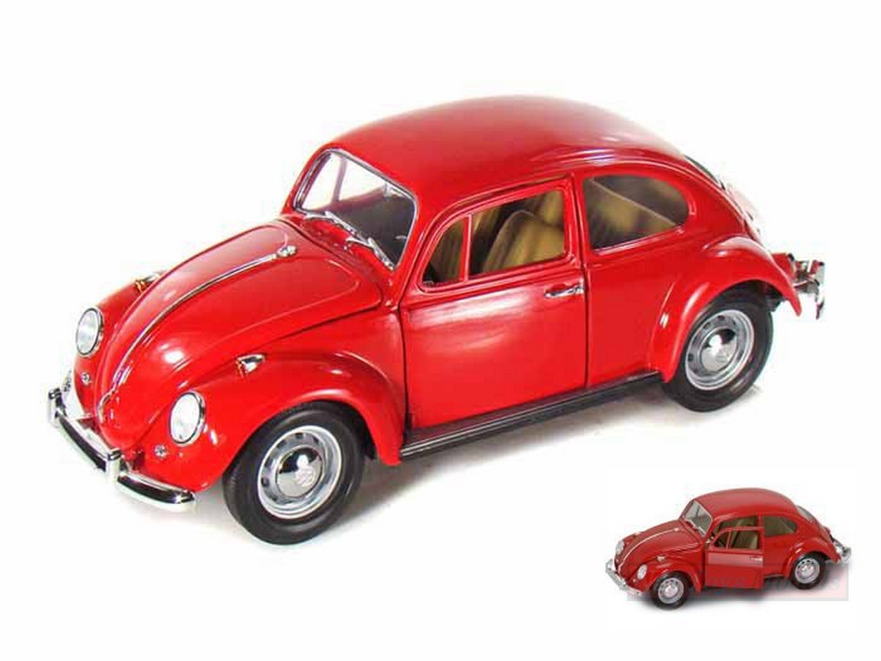 MODELLINO IN SCALA COMPATIBILE CON VW BEETLE 1967 RED 1:18 LUCKY DIE CAST LDC92078RD