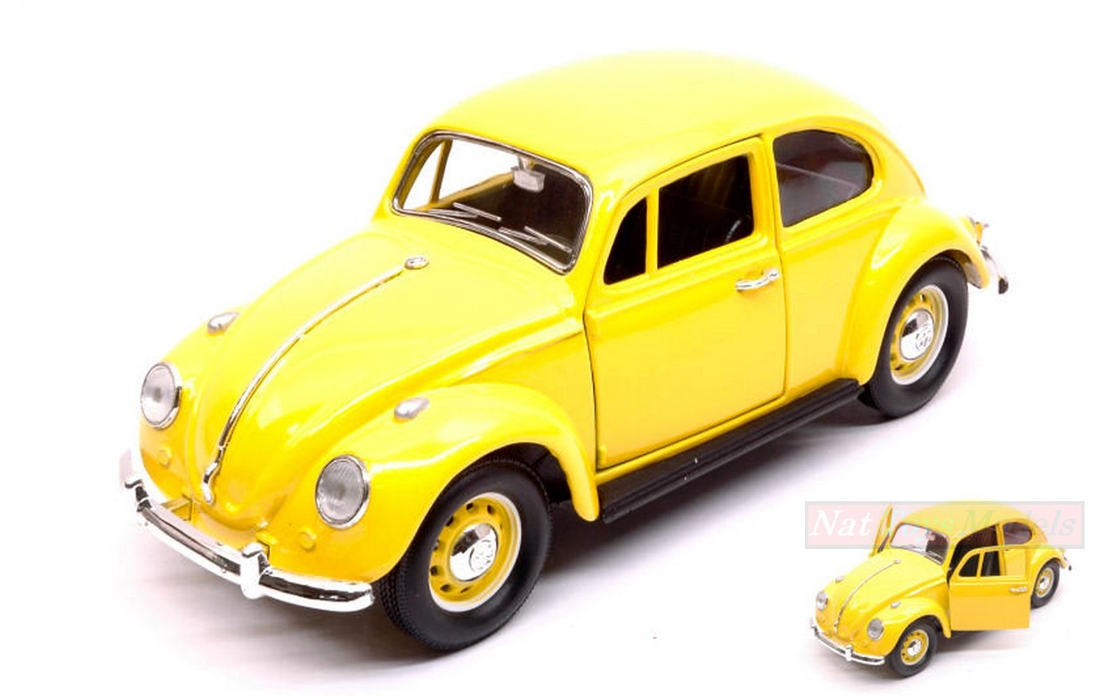 MODELLINO IN SCALA COMPATIBILE CON VW BEETLE 1967 YELLOW 1:24 LUCKY YM24202YL