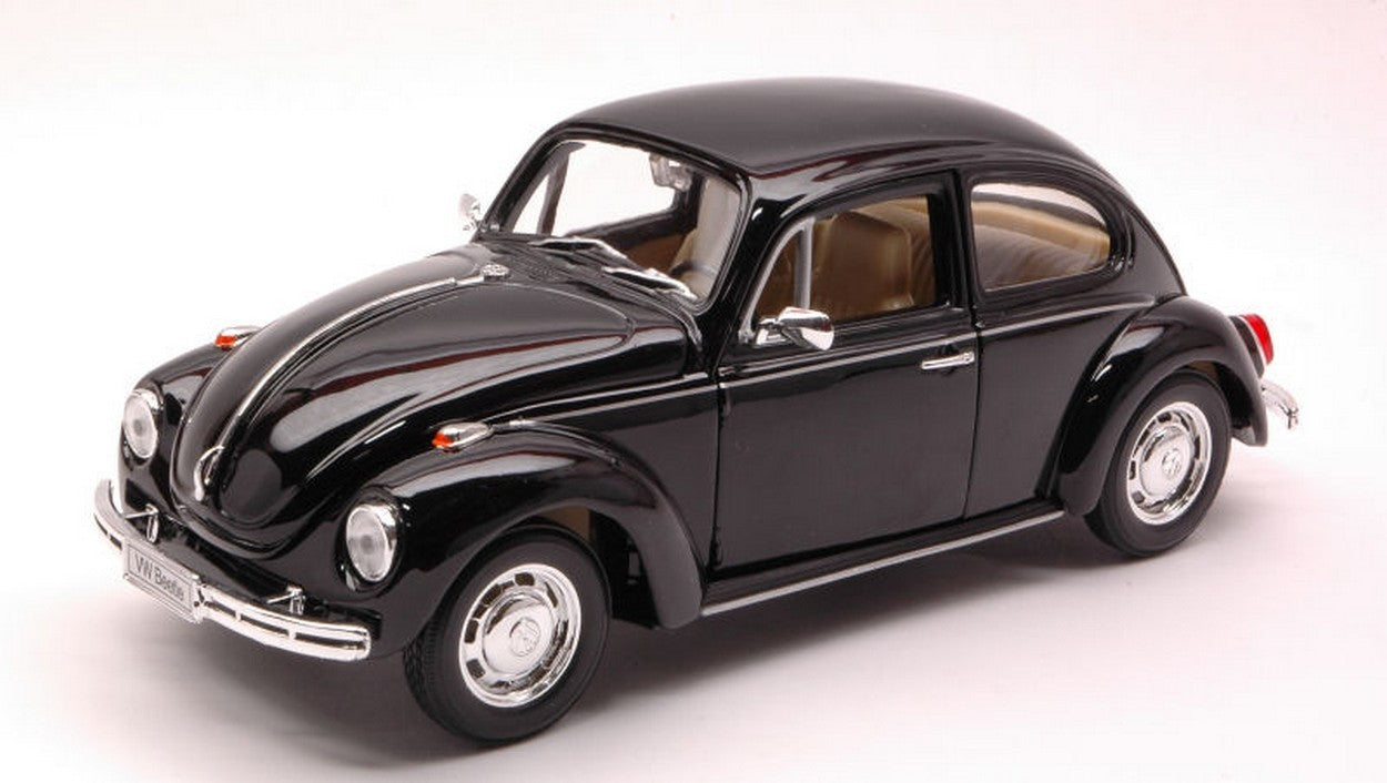 MODELLINO IN SCALA COMPATIBILE CON VW BEETLE 1968 BLACK 1:24 WELLY WE1624