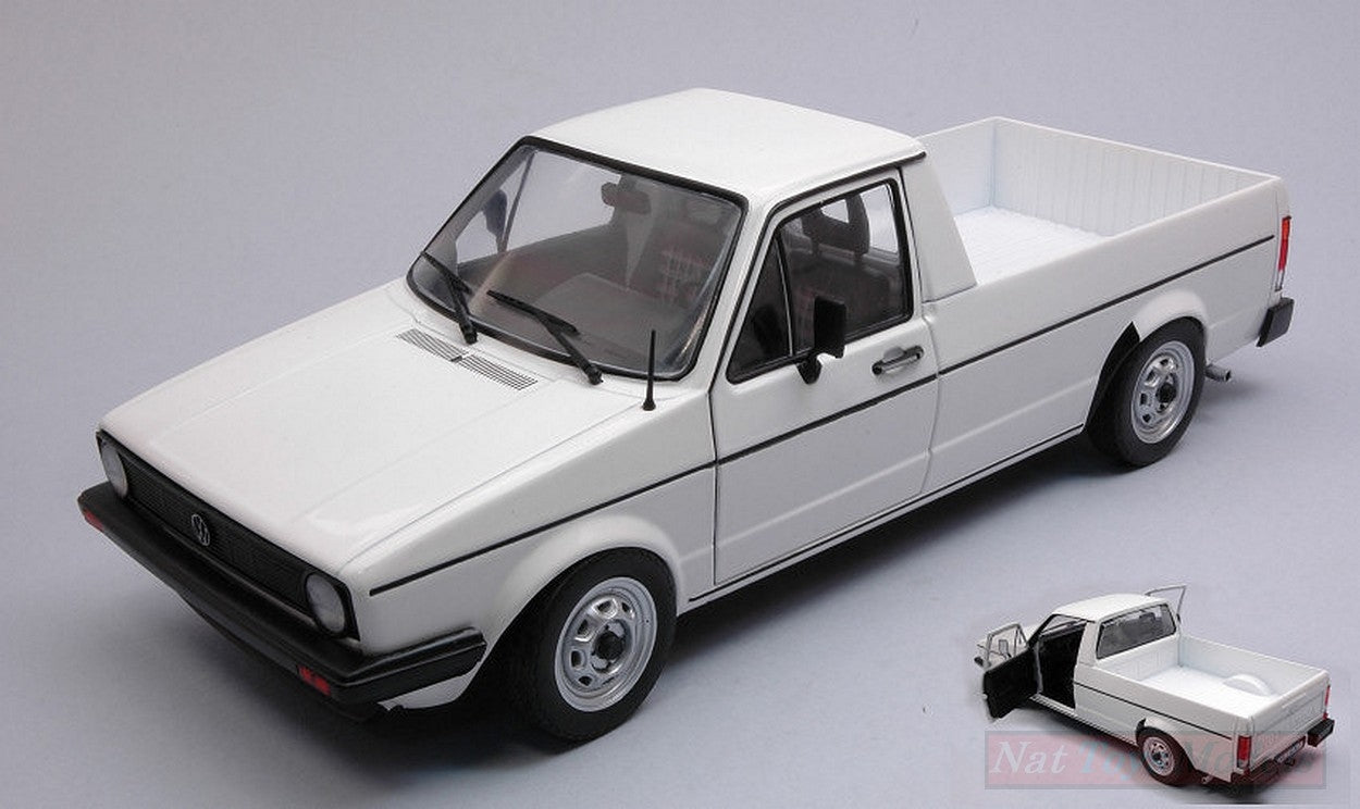 MODELLINO IN SCALA COMPATIBILE CON VW CADDY MK1 1982 WHITE 1:18 SOLIDO SL1803501