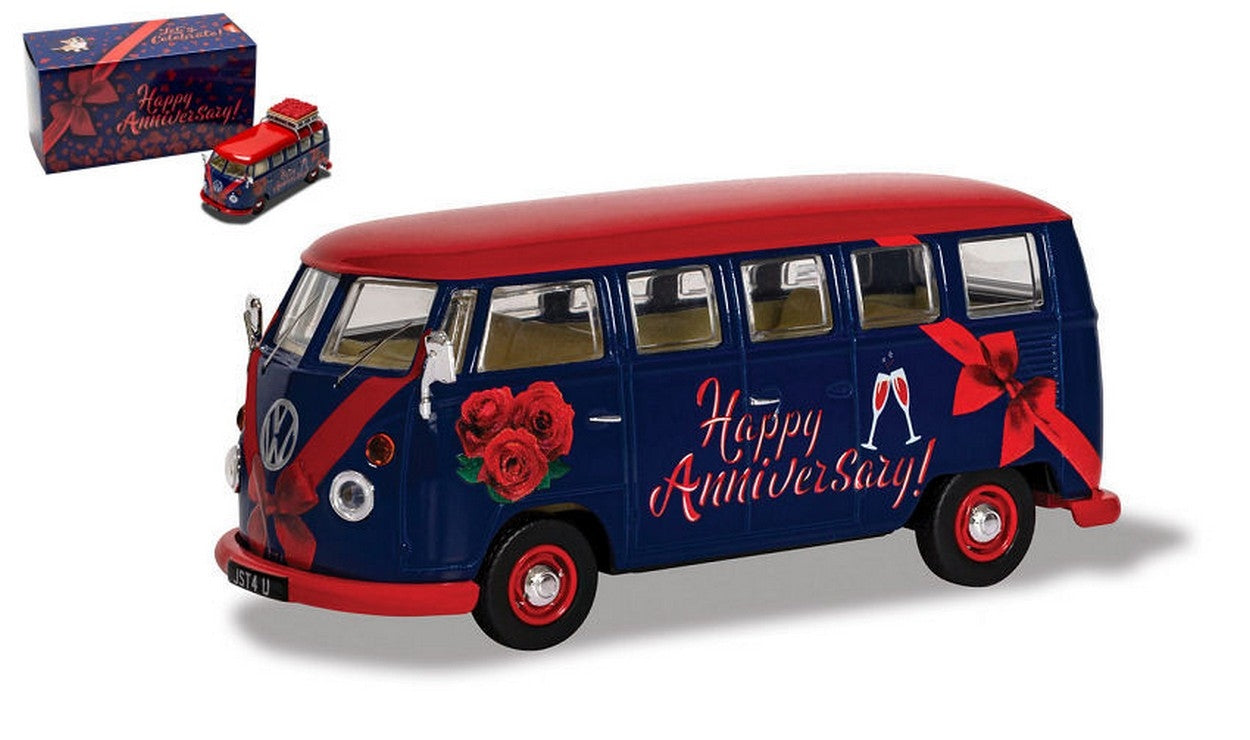 MODELLINO IN SCALA COMPATIBILE CON VW CAMPER HAPPY ANNIVERSARY 1:43 CORGI CC02735