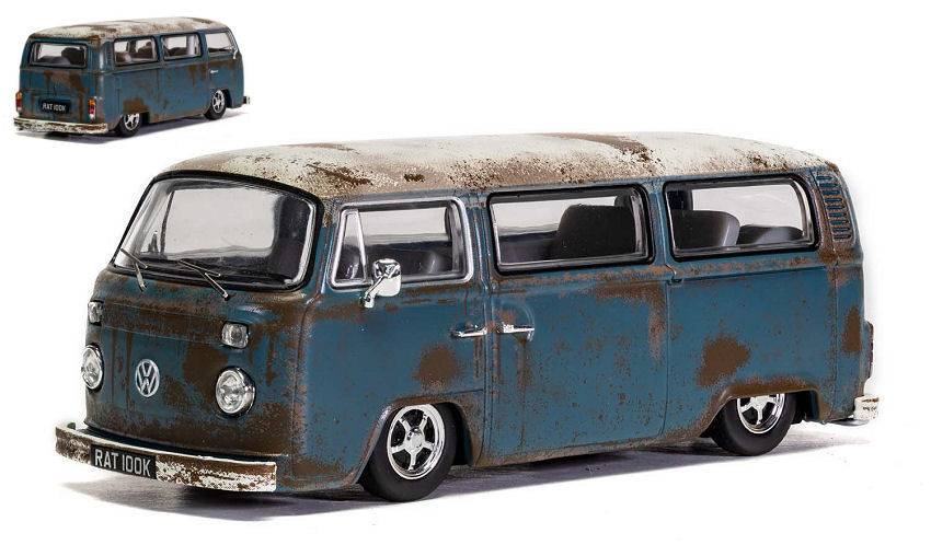 MODELLINO IN SCALA COMPATIBILE CON VW CAMPERVAN TYPE 2 BAY WINDOW RAT LOOK 1:43 VANGUARDS VA14601