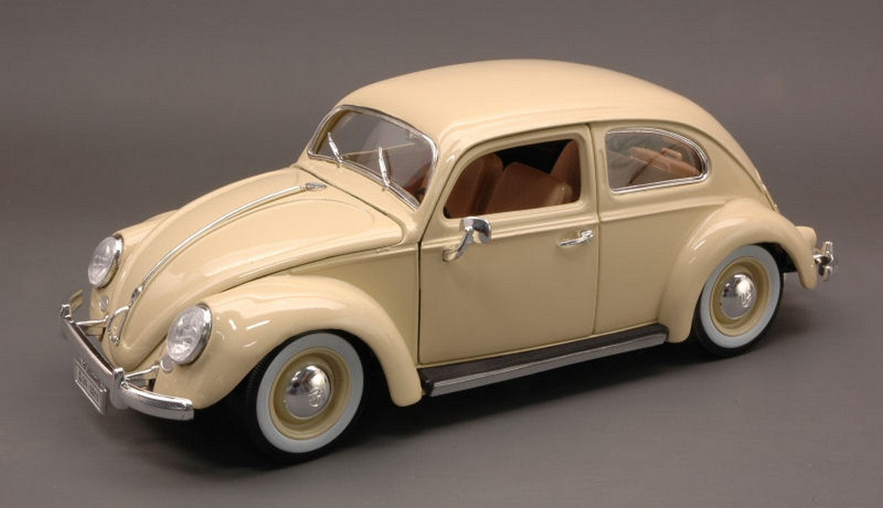 MODELLINO IN SCALA COMPATIBILE CON VW KAFER BEETLE 1955 CREAM 1:18 BURAGO BU12029CR