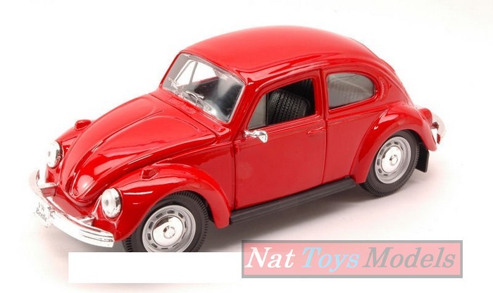 MODELLINO IN SCALA COMPATIBILE CON VW MAGGIOLINO 1973 RED 1:24 MAISTO MI31926