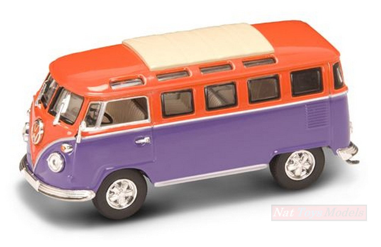 MODELLINO IN SCALA COMPATIBILE CON VW MICROBUS 1962 ORANGE/VIOLET 1:43 LUCKY DIE CAST LDC43209OR