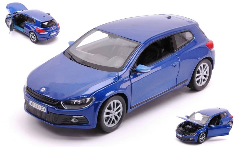 MODELLINO IN SCALA COMPATIBILE CON VW SCIROCCO 2008 BLUE 1:24 WELLY WE3689 MODEL