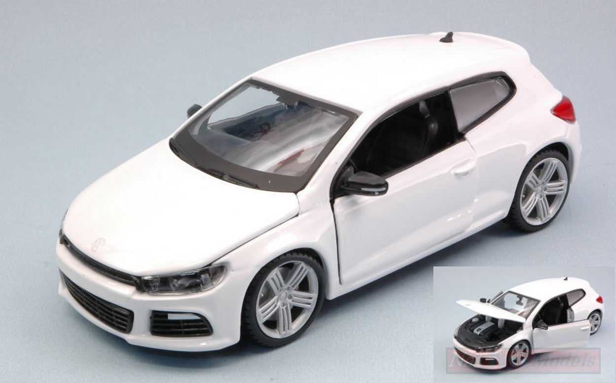 MODELLINO IN SCALA COMPATIBILE CON VW SCIROCCO R 2014 WHITE 1:24 BURAGO BU21060W