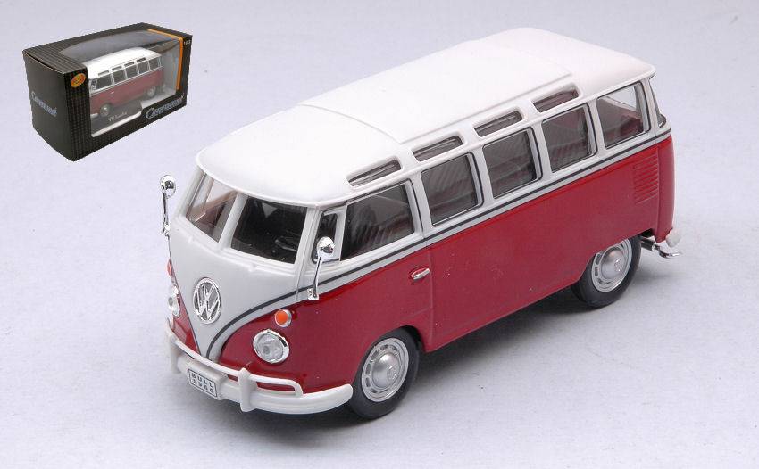 MODELLINO IN SCALA COMPATIBILE CON VW T1 SAMBA RED/WHITE 1:43 CARARAMA CA4-60346