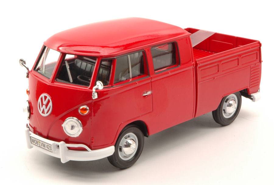 MODELLINO IN SCALA COMPATIBILE CON VW TYPE 2 (T1) PICK UP RED 1:24 MOTORMAX MTM79343R