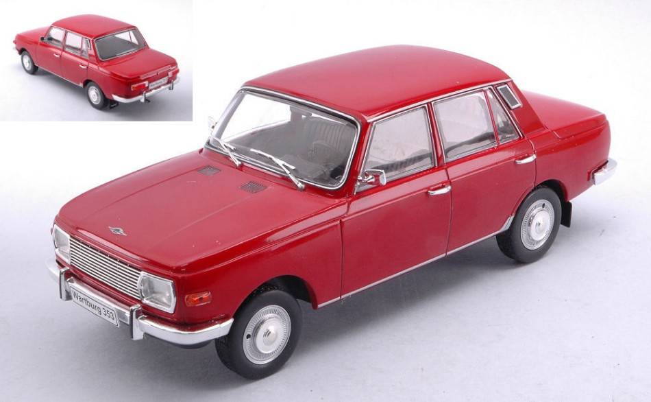 MODELLINO IN SCALA COMPATIBILE CON WARTBURG 353 DARK RED 1:24 WHITEBOX WB124108