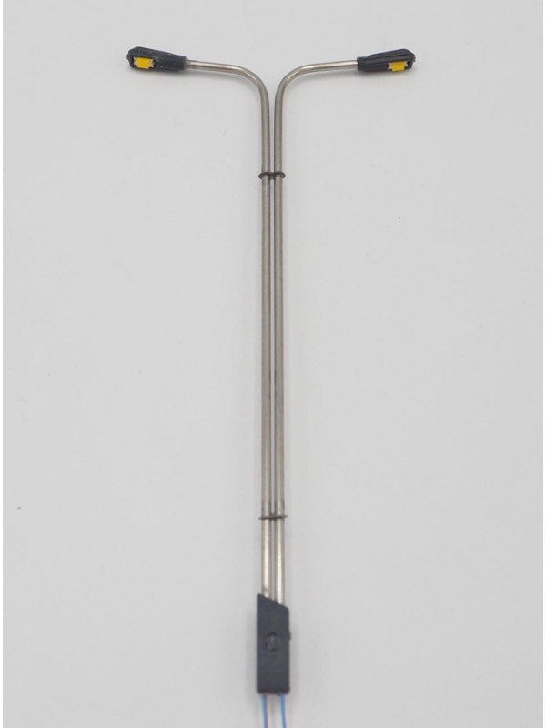 MODELPLANET LT07087.10W Scala HO Set 10 lampioni a due luci a LED alti cm. 10