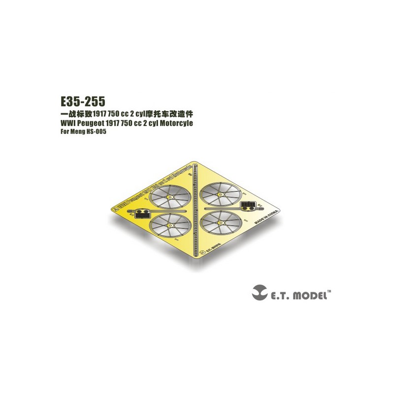 Fotoincisione: motocicletta francese della prima guerra mondiale Peugeot 1917 750 cc 2 cilindri. E.T. MODEL E35-255