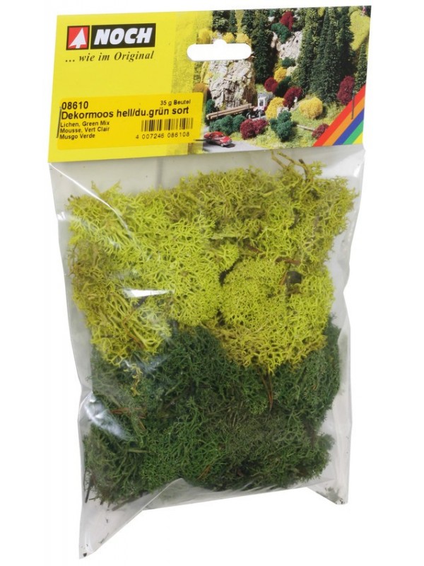 NOCH 08610 Confezione di licheni colori verde chiaro e scuro gr. 35