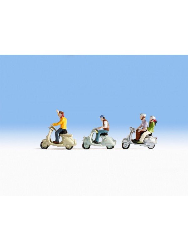 NOCH 36910 Scala N Ciclomotori in vespa (pz. 4 con tre moto)