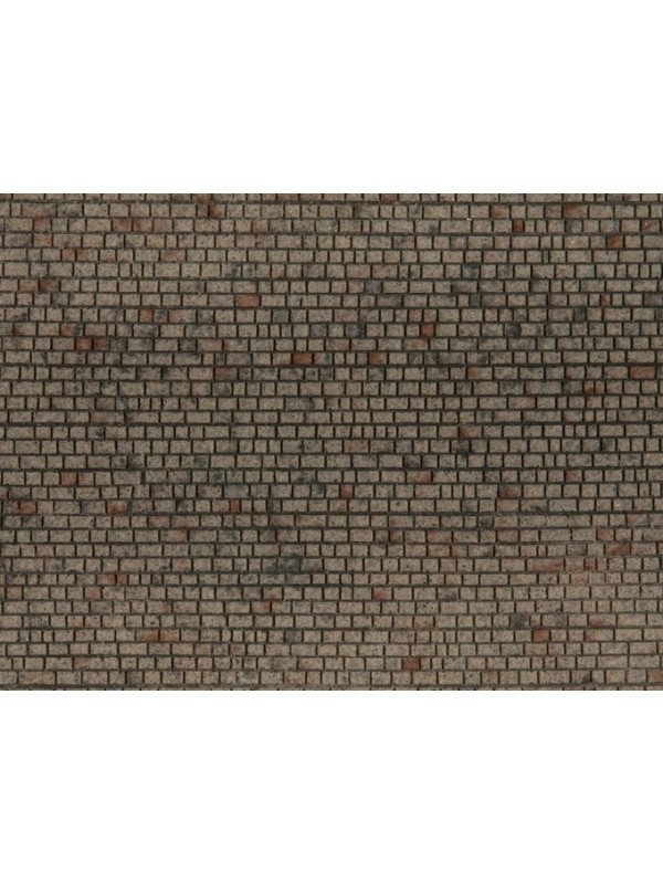 NOCH 60372 Scala HO Foglio flessibile realistico 3D: Muro di mattoni scuri