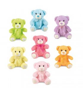 Orsetti Colorati Seduti H25cm 7 Asst. - Imbottitura Materiale 100% Riciclato