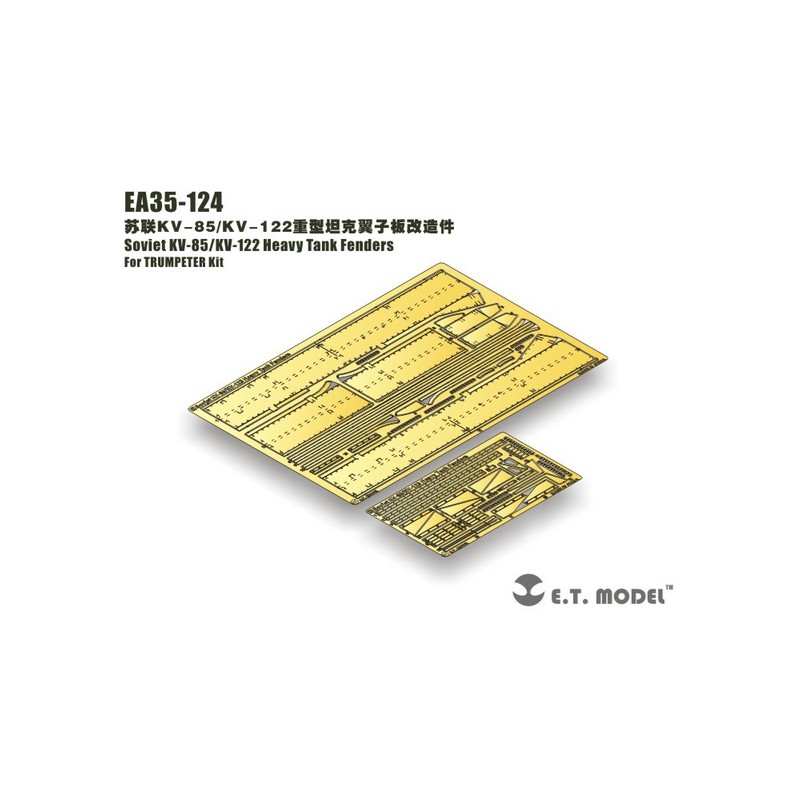 Fotoincisione: carri armati pesanti sovietici KV-85 e KV-122 - Difese. E.T. MODEL EA35-124