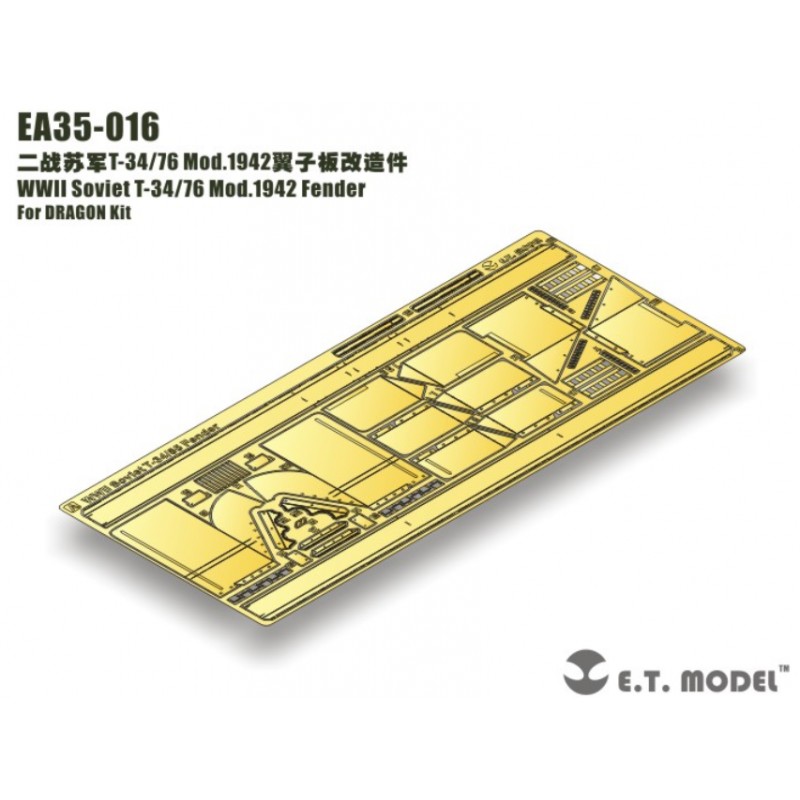Fotoincisione: Soviet T-34/76 Mod.1942 - Parafanghi (per kit DRAGON). E.T. MODEL EA35-016