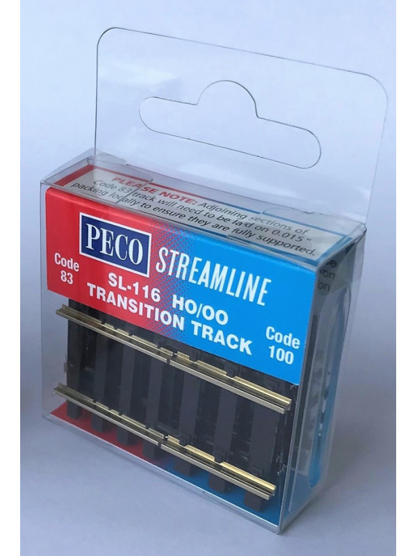 PECO SL-116 Scala HO Binario di transizione da codice 100 a 83 (pz. 4)