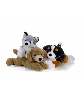 Peluche Cani - Lunghezza 48 cm, 3 Soggetti Assortiti.