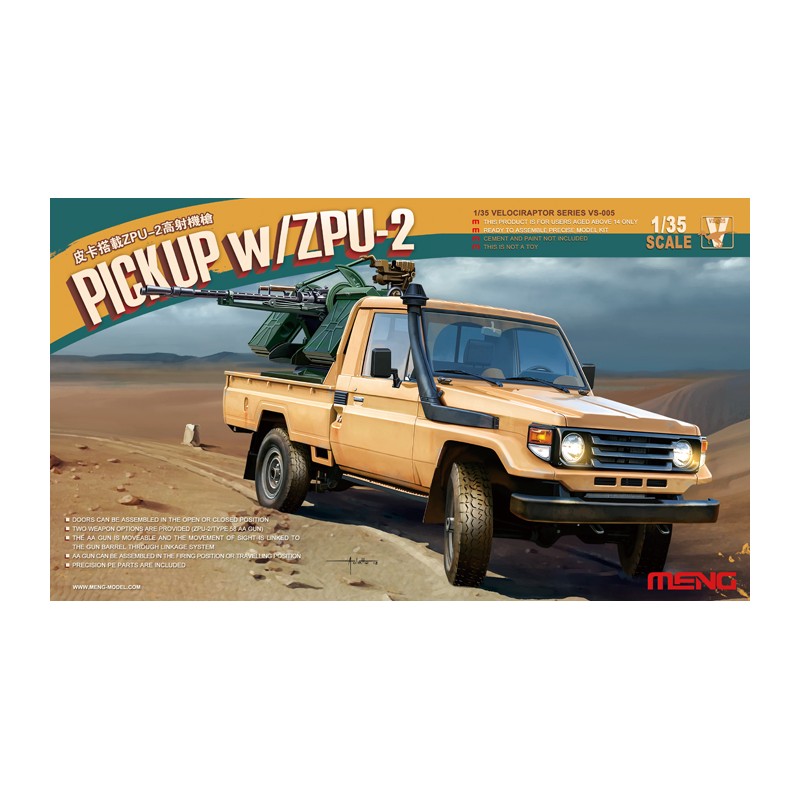 Pick-up con cannone antiaereo ZPU-2. MENG VS-005