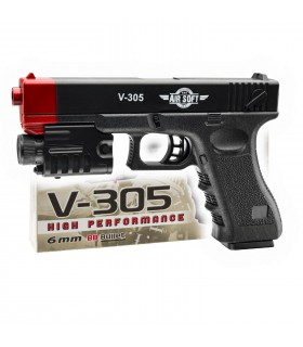 Pistola Air Soft V-305 C/Torcia Cal. 6 mm