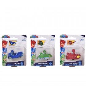 PJ Masks veicolo die cast con mini personaggio cm.7 - 3 asst. (12 Gattomobile di Gattoboy, 12 Gecomo