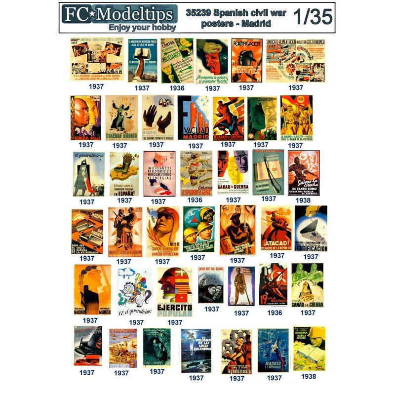Calcas: Manifesti della guerra civile spagnola a Madrid. FC MODELTIPS 35239