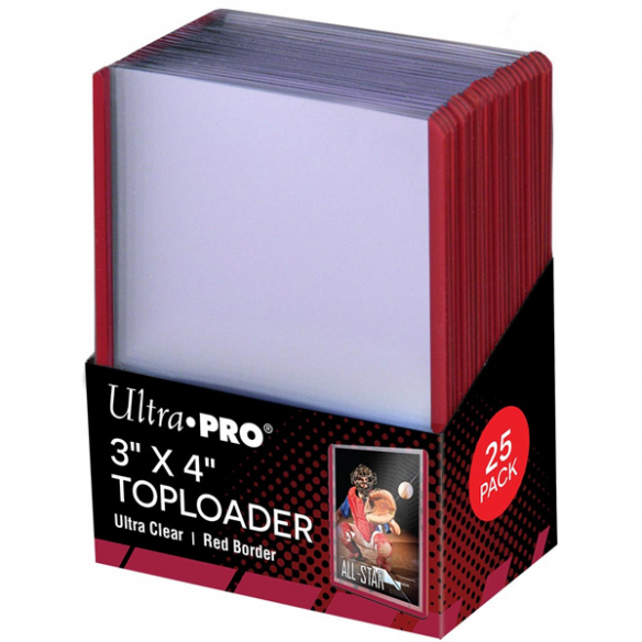 Premium Toploader Red Border (25 Pezzi) - Ultra Pro
