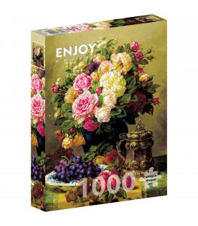 Puzzle 1000 pezzi Jean Baptiste Robie Still Life with Roses