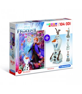 Puzzle da 104 Pezzi con Modello 3D Frozen 2