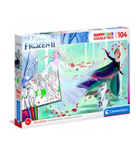 Puzzle da 104 Pezzi Doubleface Happy Color Frozen 2