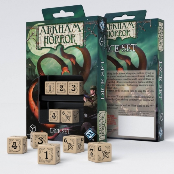 Q Workshop - Set di dadi - Arkham Horror 2ed Beige