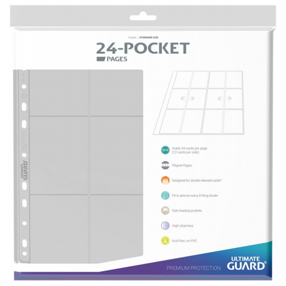 QuadRow - Pagine 12 Tasche per Album (10 Pezzi) - Trasparente - Ultimate Guard