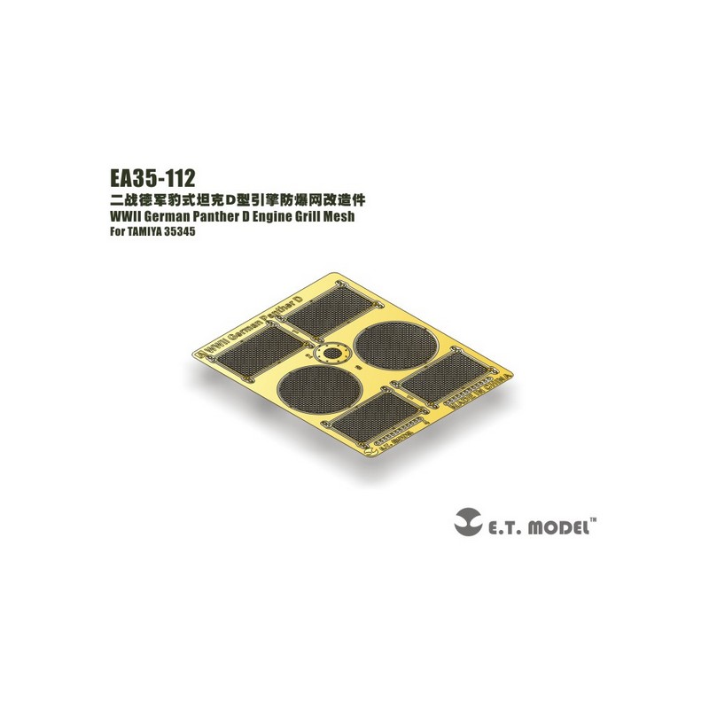 Fotoincisione: German Panther D - Rete della griglia del motore. E.T. MODEL EA35-112