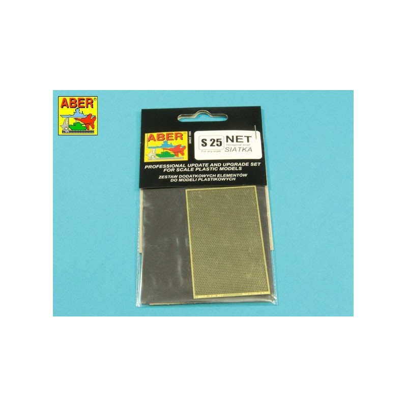 Rete fotoincisa: Rete esagonale 1,5 x 1,4 mm. ABER S-25