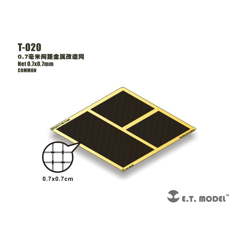 Pellicola fotoincisa: Rosso 0,7 x 0,7 mm. E.T. MODEL T-020