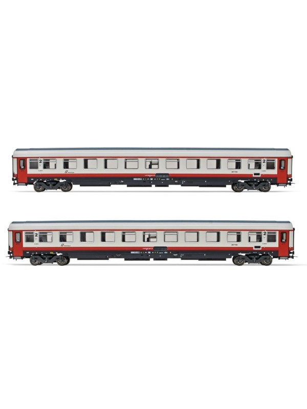 RIVAROSSI HR4355 Scala HO Set 2 carrozze UIC-Z1 2a classe livrea Frecciabianca