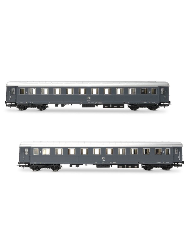 RIVAROSSI HR4368 Scala HO Set di 2 carrozze Tipo 1946 FS epoca III/IV