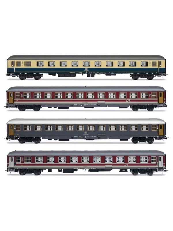RIVAROSSI HR4375 Scala HO Set 4 carrozze Italien-Holland-Express FS epoca V