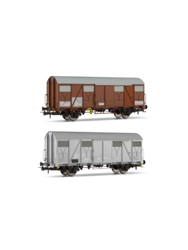 RIVAROSSI HR6508 Scala HO Set 2 carri di servizio FS livrea marrone/grigio ep.V