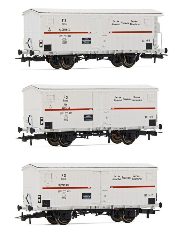RIVAROSSI HR6561 Scala HO Set 3 carri refrigerati FS Italia epoca III