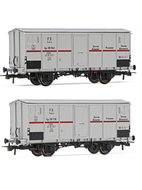 RIVAROSSI HR6562 Scala HO Coppia carri refrigerati FS Italia epoca III