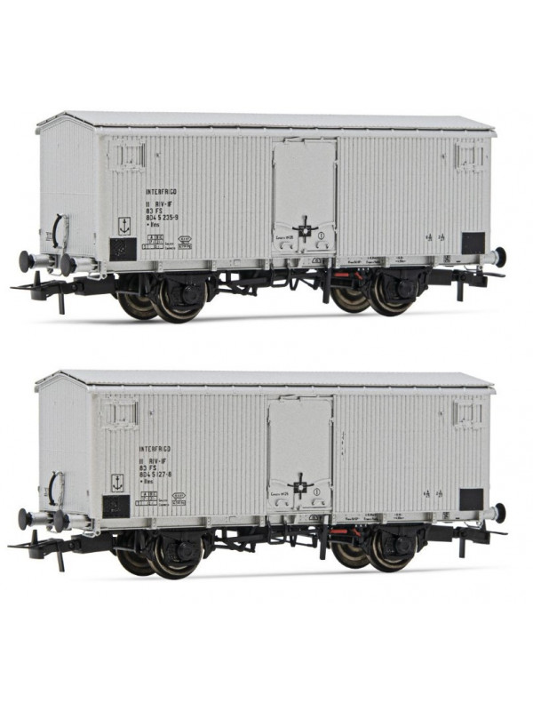 RIVAROSSI HR6563 Scala HO Set 2 carri refrigerati a 2 assi livrea argento ep. IV