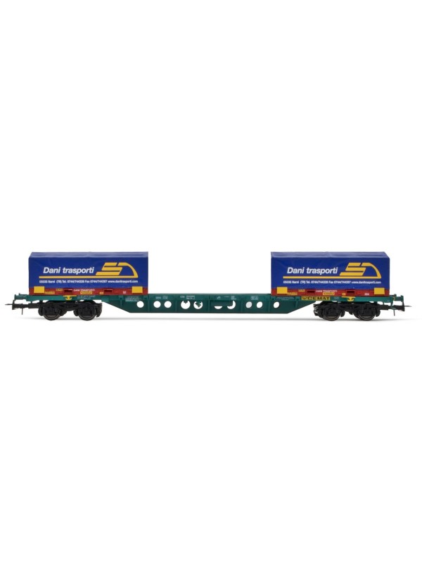 RIVAROSSI HR6616 Scala HO Carro FS porta container a 4 assi Sgns Dani Trasport