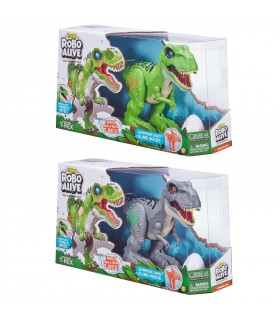 Robo Alive T-Rex camminante con suoni e surprise Slime - 2 colori ass.